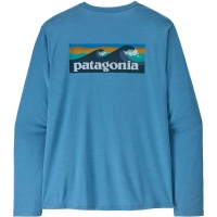 Patagonia L/S Cap Cool Daily Shirt - Boardshort Logo Shore Blue - Light Shore Blue