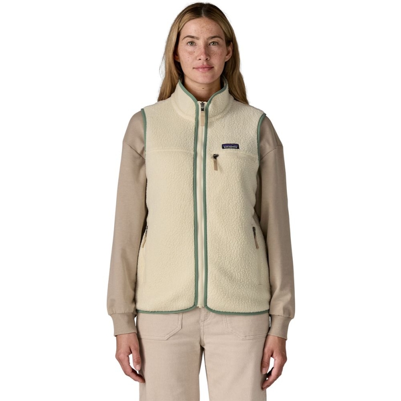 Patagonia Retro Pile Vest Women's Natural w/Ellwood Green