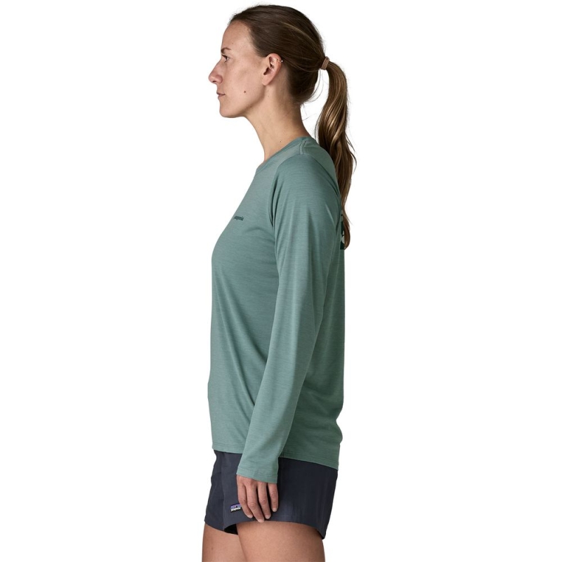 Patagonia Cap Cool Daily Shirt Women's - Boardshort Logo Blue Sage - Light Blue Sage X-