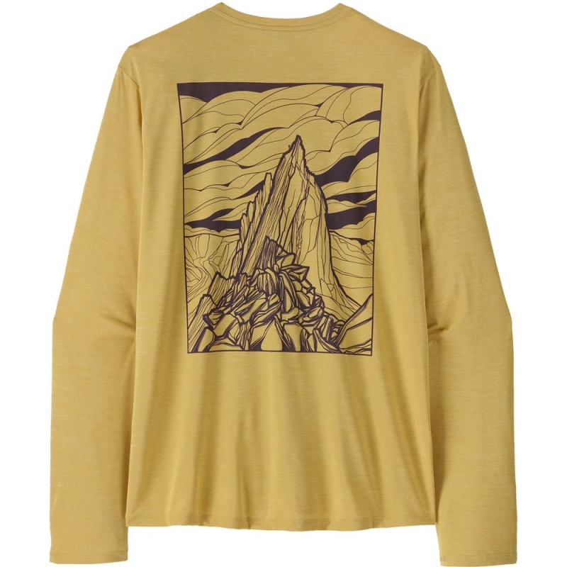 Patagonia L/S Cap Cool Daily Shirt - Cloud Crag Limestone Yellow - Light Limes