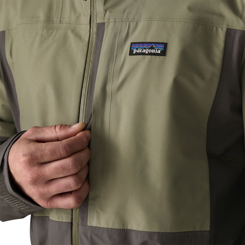 Patagonia Boulder Fork Rain Jkt Forge Grey w/River Rock Green