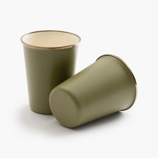 Barebones Cup Enamel 2 Pcs Olive 2-Tone