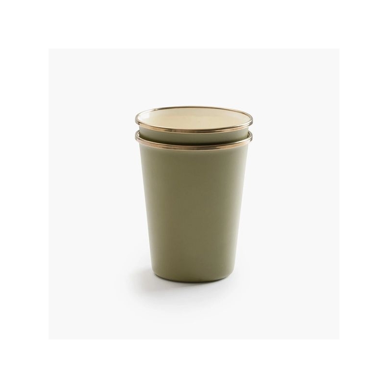 Barebones Cup Enamel 2 Pcs Olive 2-Tone