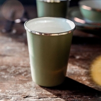 Barebones Cup Enamel 2 Pcs Olive 2-Tone