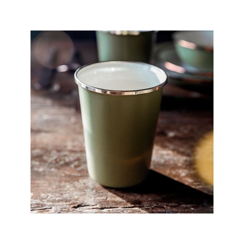Barebones Cup Enamel 2 Pcs Olive 2-Tone