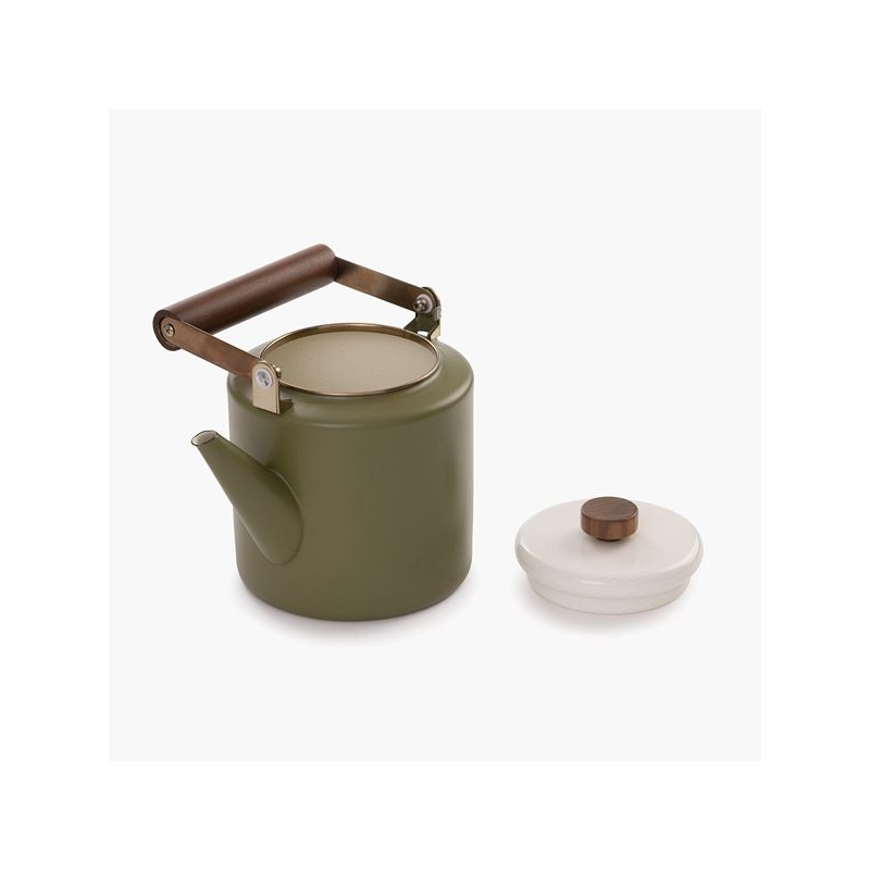 Barebones Theepot Enamel Olive 2-Tone