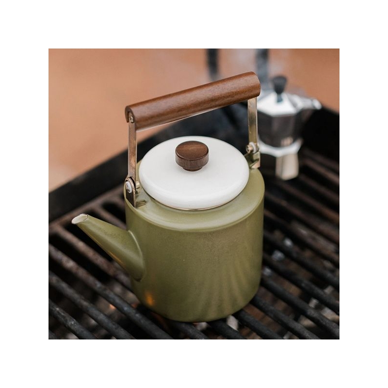 Barebones Theepot Enamel Olive 2-Tone
