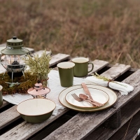 Barebones Plate Enamel 2 Pcs Olive 2-Tone