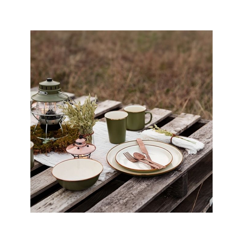 Barebones Plate Enamel 2 Pcs Olive 2-Tone
