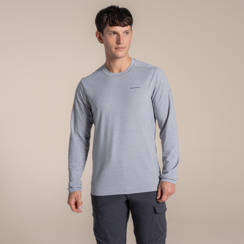 Craghoppers NosiLife Abel Long Sleeved T-Shirt Sft Grey Mrl
