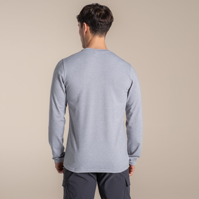 Craghoppers NosiLife Abel Long Sleeved T-Shirt Sft Grey Mrl