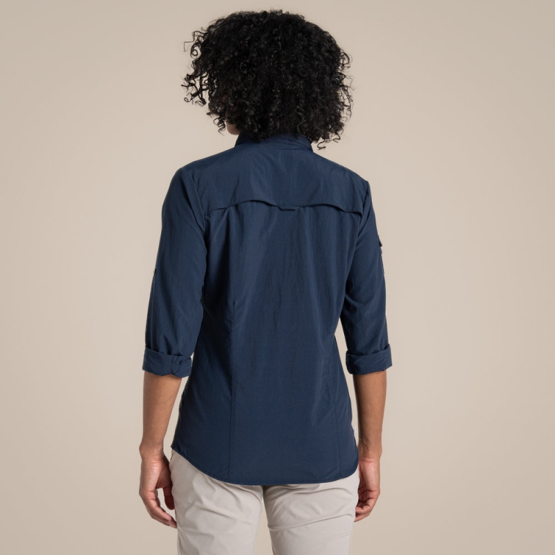 Craghoppers NosiLife Adventure Long Sleeved Shirt III Women's Blue Navy