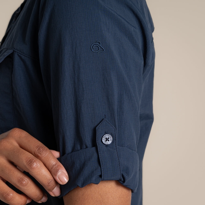 Craghoppers NosiLife Adventure Long Sleeved Shirt III Women's Blue Navy