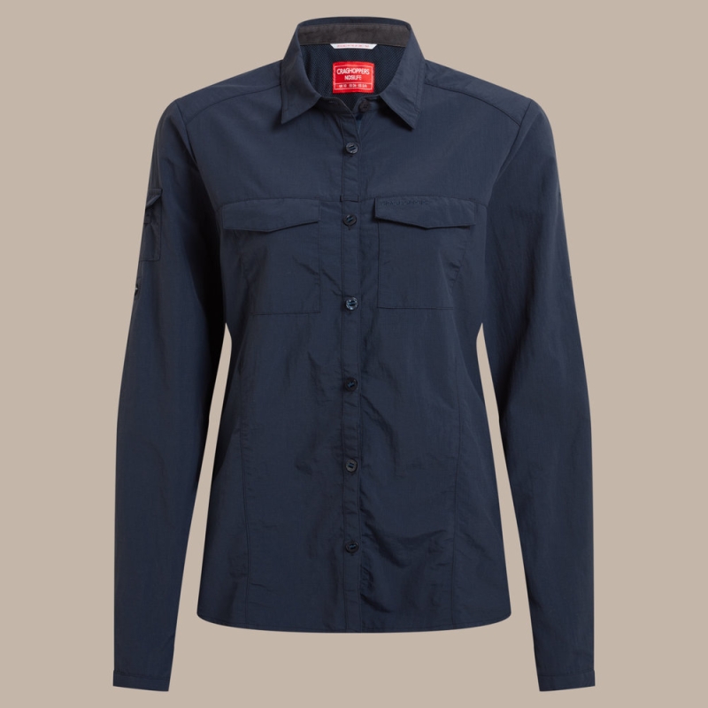 Craghoppers NosiLife Adventure Long Sleeved Shirt III Women's Blue Navy