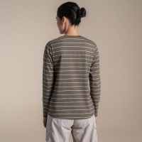 Craghoppers NosiLife Akona Long Sleeved Top Women's Wild Olive Stripe