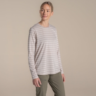 Craghoppers NosiLife Akona Long Sleeved Top Women's Oyster Stripe