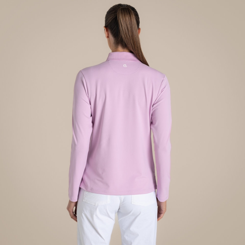 Craghoppers NosiLife Thornbury Long Sleeved Polo Top Women's Orchid