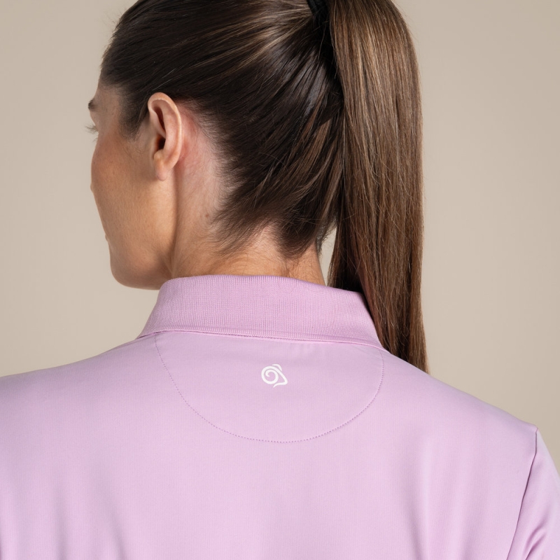 Craghoppers NosiLife Thornbury Long Sleeved Polo Top Women's Orchid