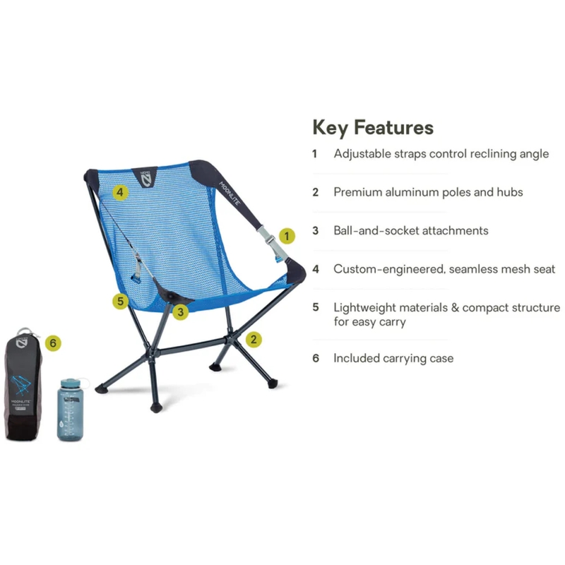 Nemo Moonlite Reclining Camp Chair Brilliant Blue stoel