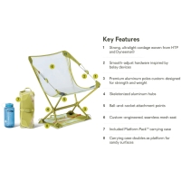 Nemo Moonlite Elite Reclining Backpacking Chair Birch Bud stoel