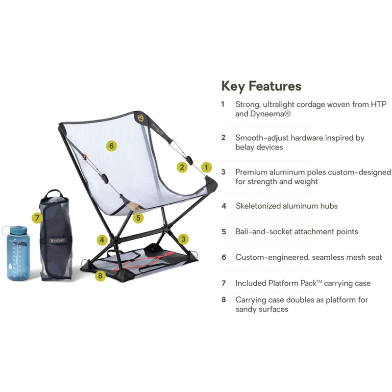 Nemo Moonlite Elite Reclining Backpacking Chair Black stoel