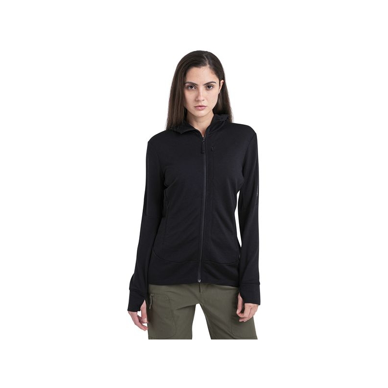 Icebreaker Mer 260 Quantum IV Zip Hoodie Women's Black