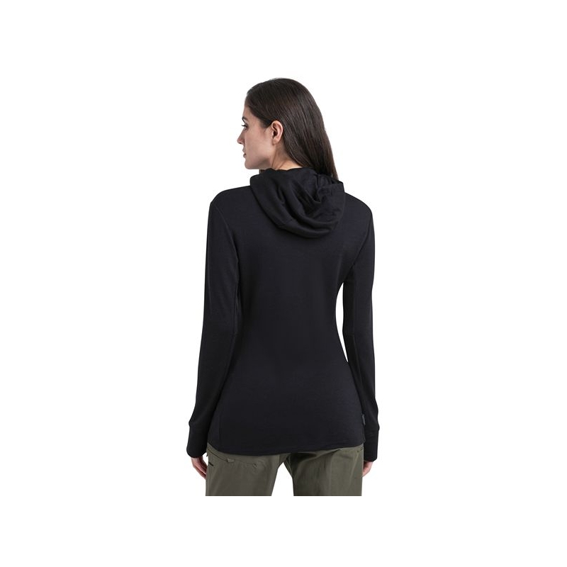 Icebreaker Mer 260 Quantum IV Zip Hoodie Women's Black
