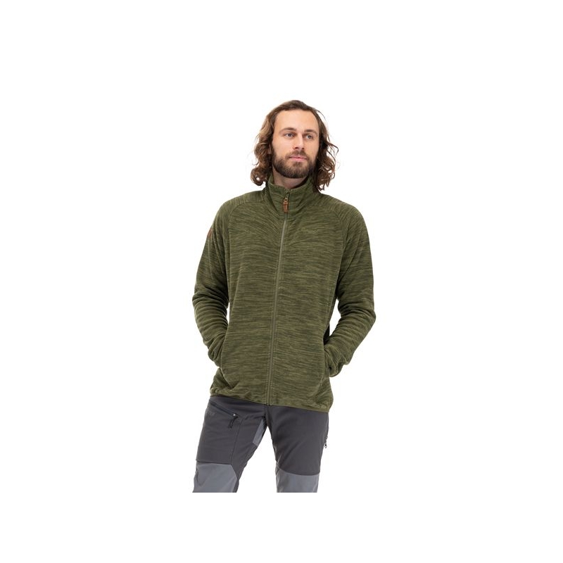 Bergans Hareid Fleece Jacket No Hood Dark Olive Green