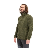 Bergans Hareid Fleece Jacket No Hood Dark Olive Green