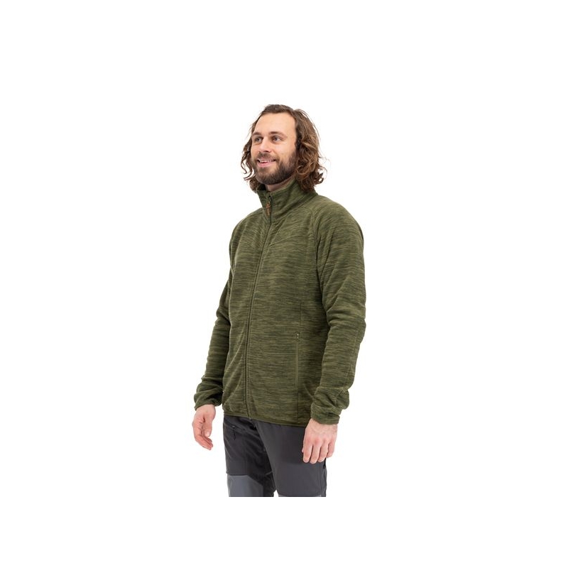Bergans Hareid Fleece Jacket No Hood Dark Olive Green