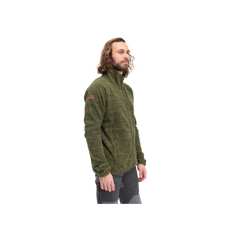 Bergans Hareid Fleece Jacket No Hood Dark Olive Green