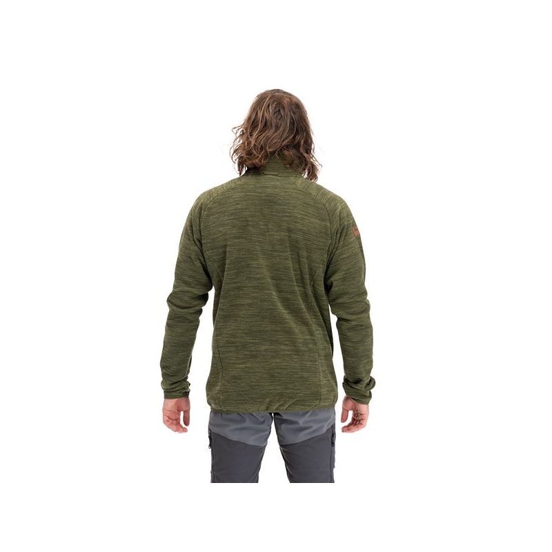Bergans Hareid Fleece Jacket No Hood Dark Olive Green