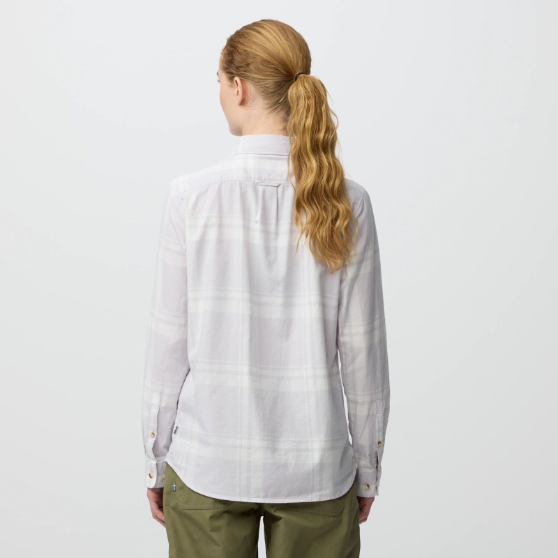 Fjällräven Övik Lite Flannel Shirt Women's Lavender Mist-Eggshell