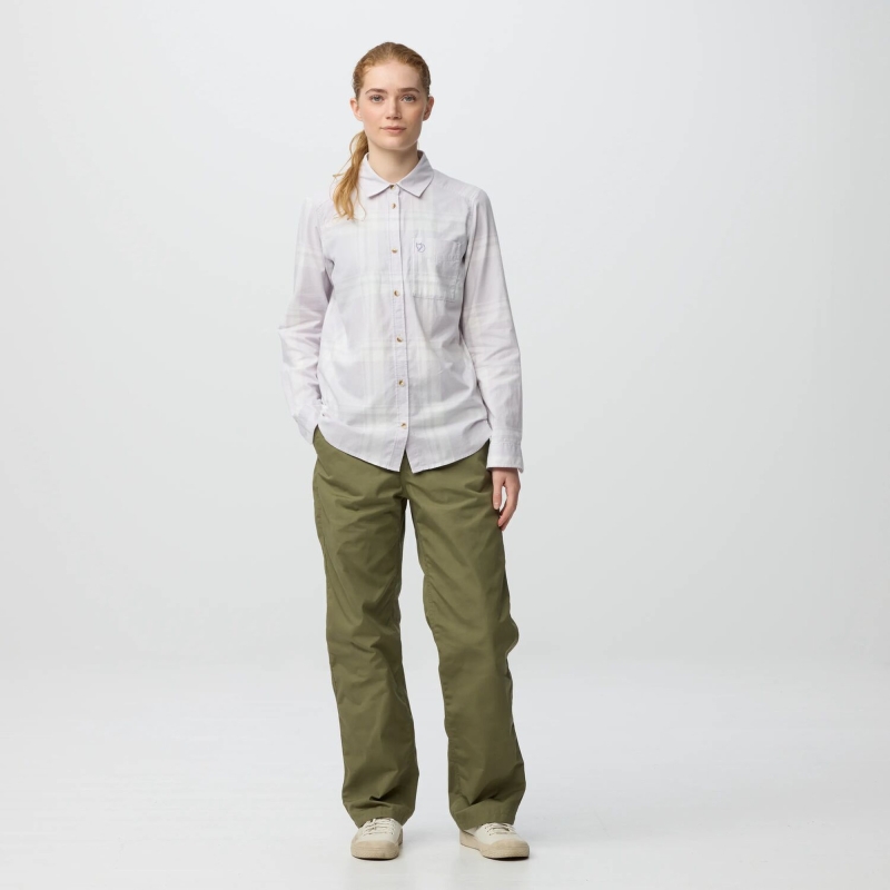 Fjällräven Övik Lite Flannel Shirt Women's Lavender Mist-Eggshell