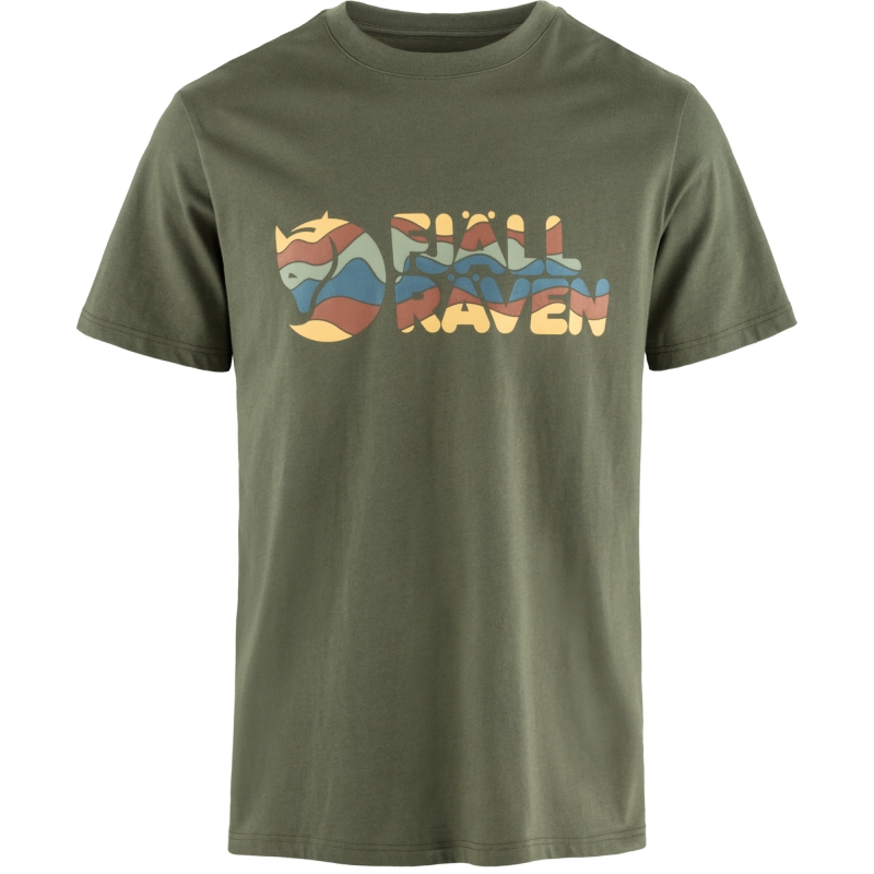 Fjällräven Multicolor Logo T-shirt Laurel Green t-shirt