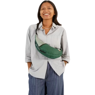 Ticket to the Moon Upcycled Sling Bag Dark Green / Jade Green