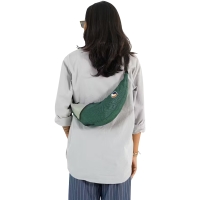 Ticket to the Moon Upcycled Sling Bag  Dark Green / Jade Green 