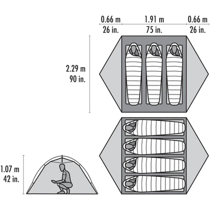 MSR Hubba Hubba HD 3P Tent Green 3 persoons tent