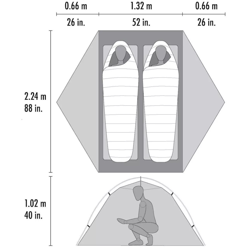 MSR Hubba Hubba LT 2P Tent Green 2 persoons tent