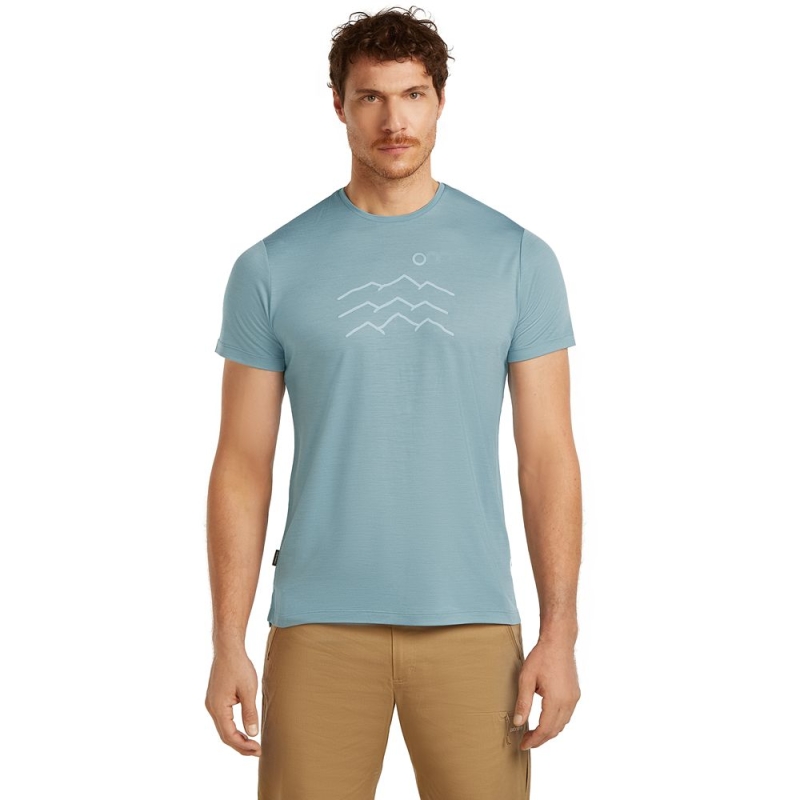 Icebreaker Mer 125 Cool-Lite Sphere SS Tee Across Flintblue