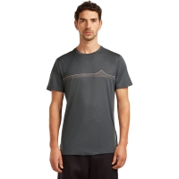 Icebreaker Mer 150 Tech Lite SS Tee Range Stripes Obsidian