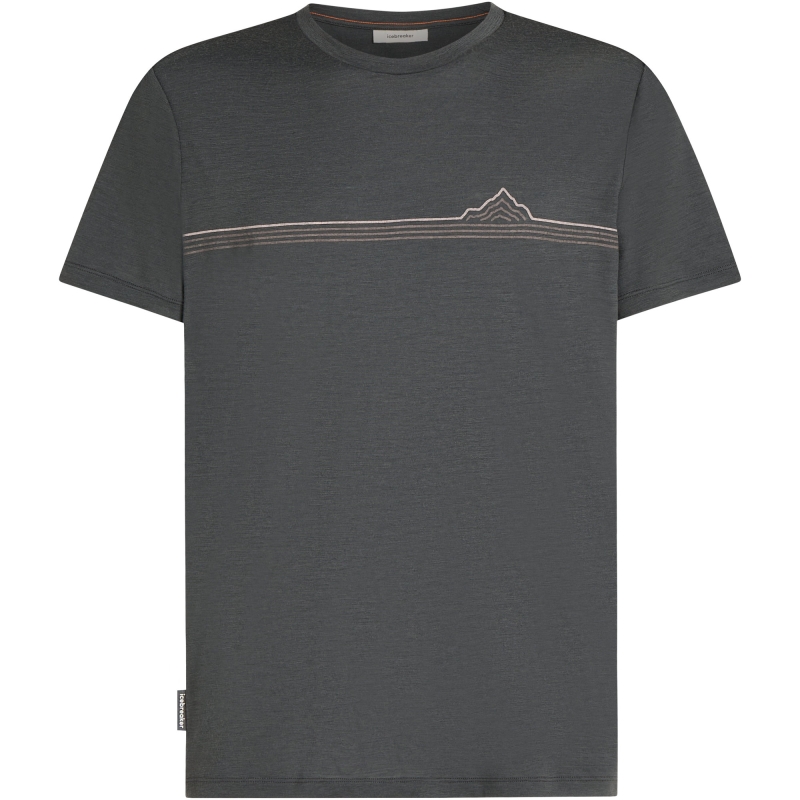 Icebreaker Mer 150 Tech Lite SS Tee Range Stripes Obsidian