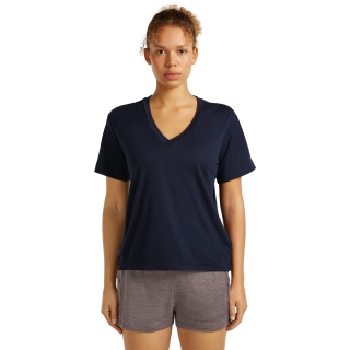 Icebreaker Mer 150 Tech Lite SS Relax V Neck Tee Women's Midnight Navy