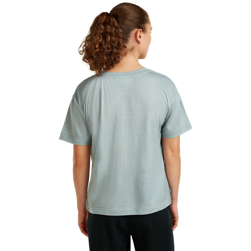 Icebreaker Mer 150 Tech Lite SS Relax V Neck Tee Women's Undyed/Midnight Navy