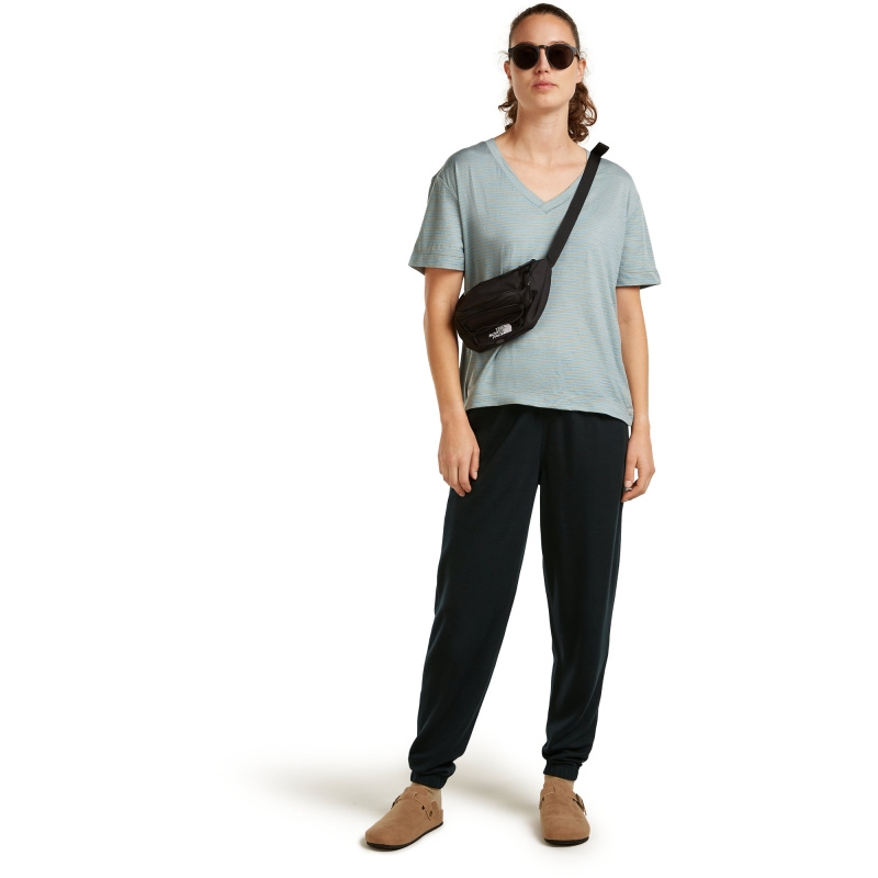 Icebreaker Mer 150 Tech Lite SS Relax V Neck Tee Women's Undyed/Midnight Navy