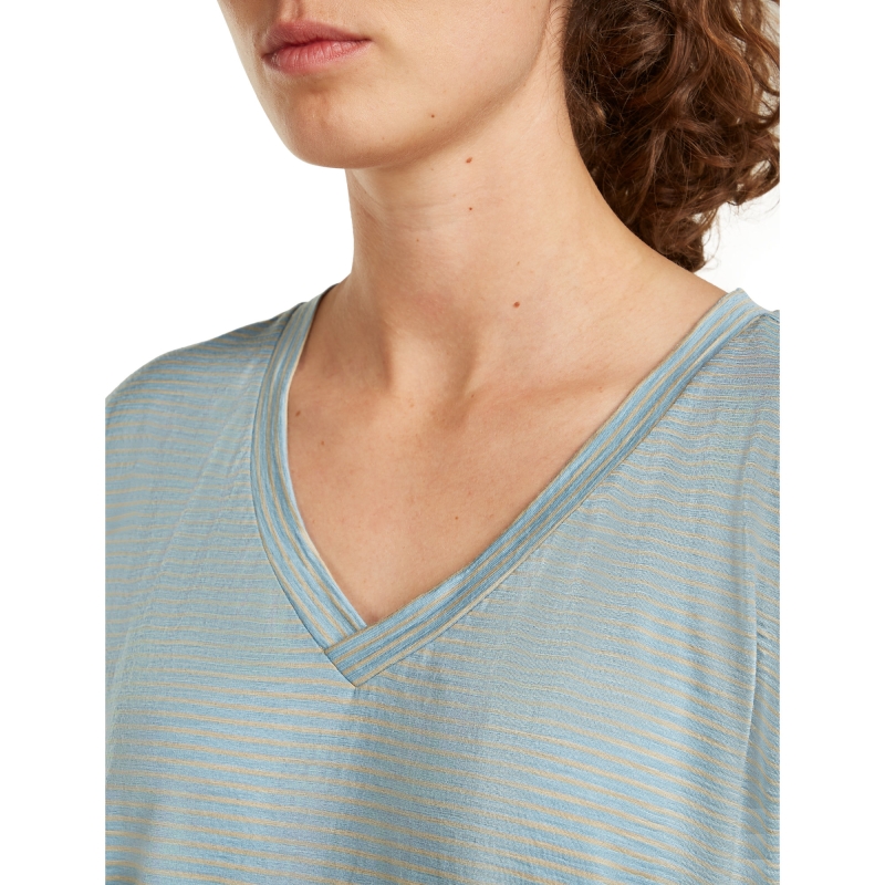 Icebreaker Mer 150 Tech Lite SS Relax V Neck Tee Women's Undyed/Midnight Navy