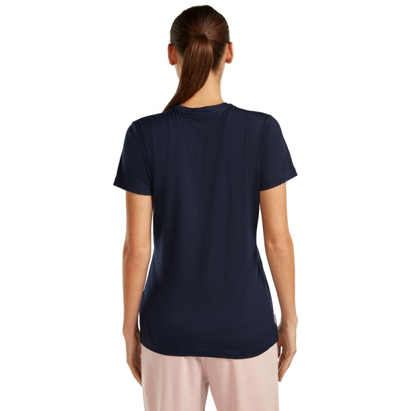 Icebreaker Mer 150 Tech Lite SS Tee Bird Transit Women's Midnight Navy