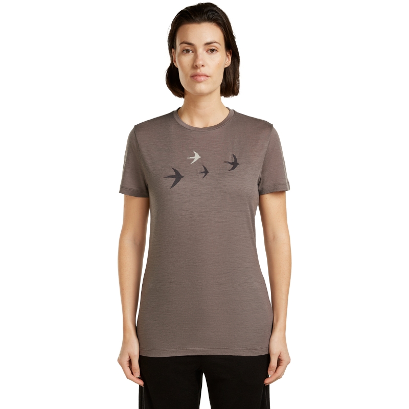 Icebreaker Mer 150 Tech Lite SS Tee Bird Transit Women's Porcini