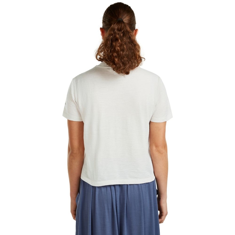 Icebreaker Mer 150 Tech Lite SS Crop Tee Women's Ecru Hthr