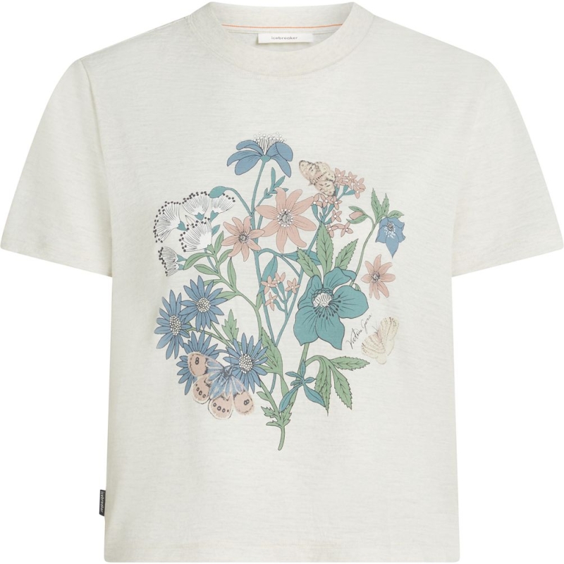 Icebreaker Mer 150 Tech Lite SS Crop Tee Women's Ecru Hthr
